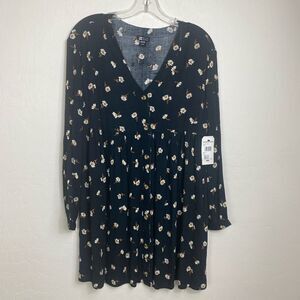 Billabong S/P dress babydoll mini long sleeve lightweight and flowing